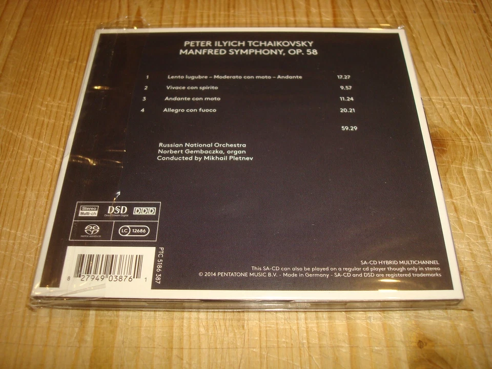 MIKHAIL PLETNEV Tchaikovsky Manfred Symphony PENTATONE SACD NEW Signed Signiert - Bild 2 von 2