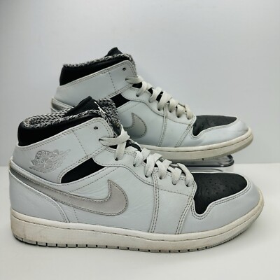 Platinum air Jordan size 9 Mens Nike Jordan 1 Mid Pure Platinum Metallic Silver Shoes  main image 3