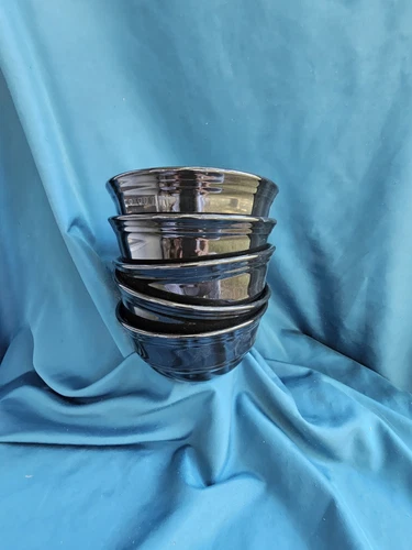 MAINSTAYS Rainforest BLACK SOUP CEREAL BOWLS LOT OF 5 