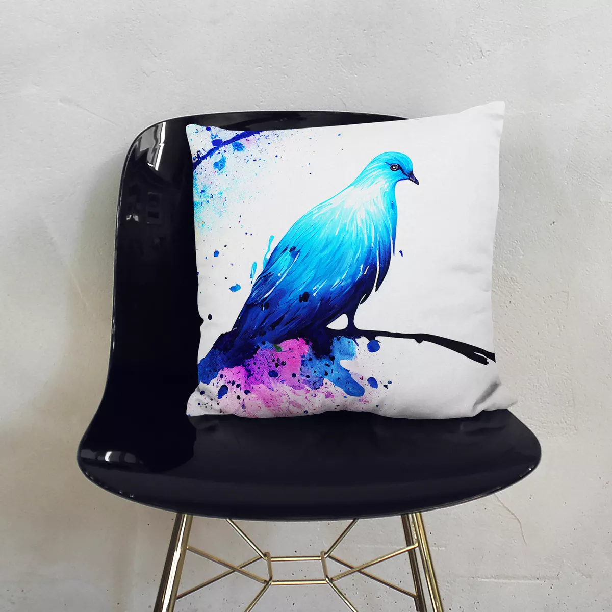 Plump Cushion Dove Bird Splash Vol.5 Abstract Scatter Throw Pillow