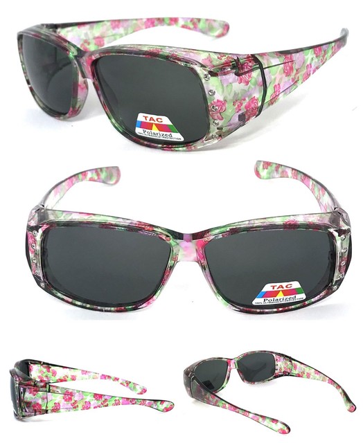 Womens FIT OVER Sunglasses Cover Rx Glasses Polarized Lens UV400 Pink