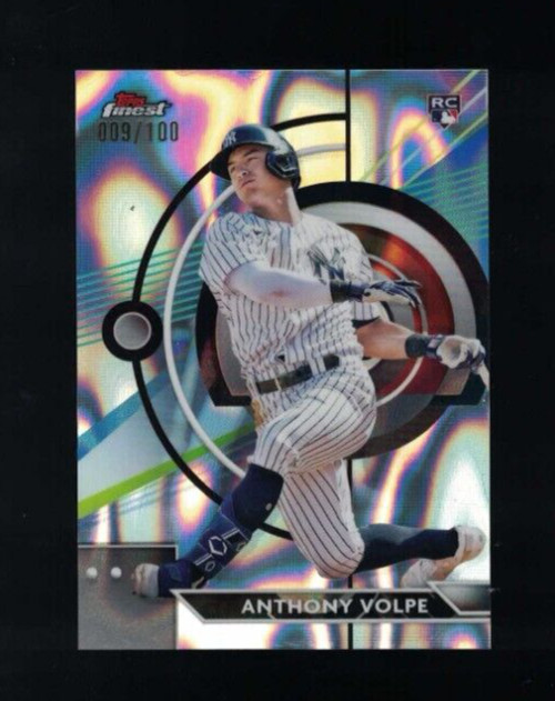 2023 Topps Finest Baseball Anthony Volpe Lava REFRACTOR #9/100 Yankees