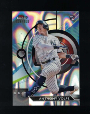 2023 Topps Finest Baseball Anthony Volpe Lava REFRACTOR #9/100 