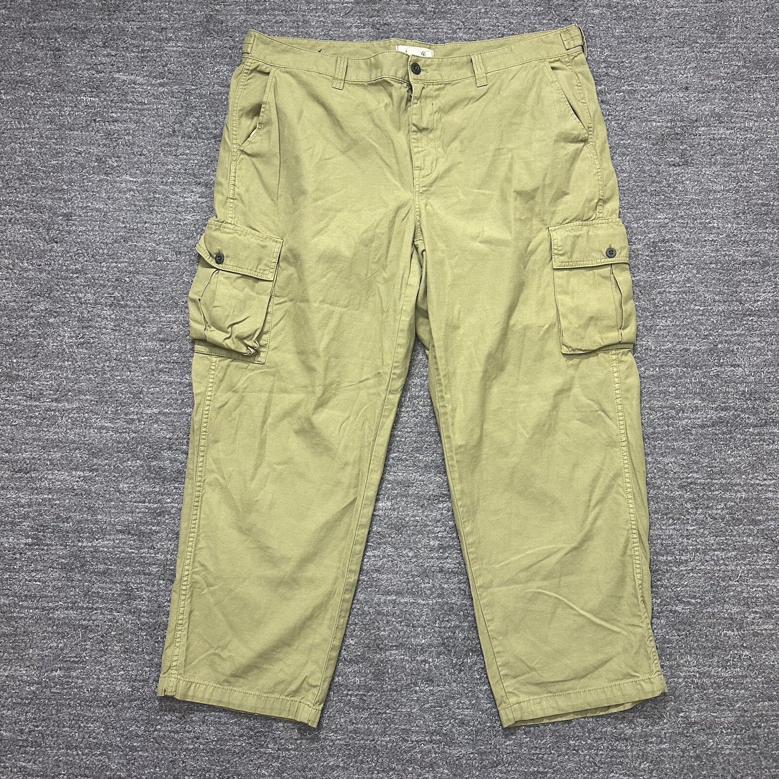 Madewell Womens 16W Green Utility Cargo Pants Low Slung Slouch Straight Fit-image