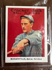 Rabbit Maranville 1915 Cracker Jack Card 136 Reprint 20/24 Boston Nationals 1993