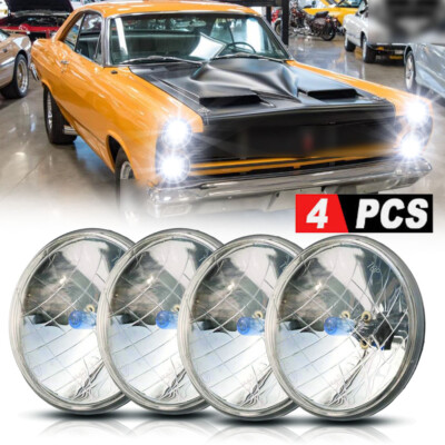for Mercury Cougar 1967-76 Monterey Comet 5.75'' Headlights Halogen Hi/Lo 4PC