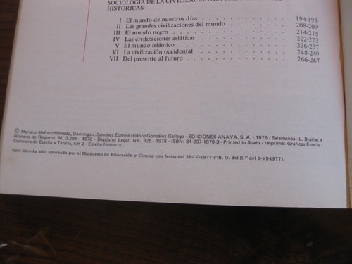 LIBRO TEXTO ESCUELA ESCOLAR COLEGIO CIENCIAS SOCIALES ANAYA 8 8º EGB NUEVO 1977 - Imagen 9 de 10
