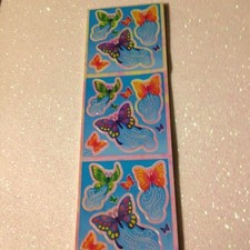1 SHEET OR 3 SQUARES VINTAGE SANDYLION PRISMATIC BUTTERFLIES STICKERS RARE