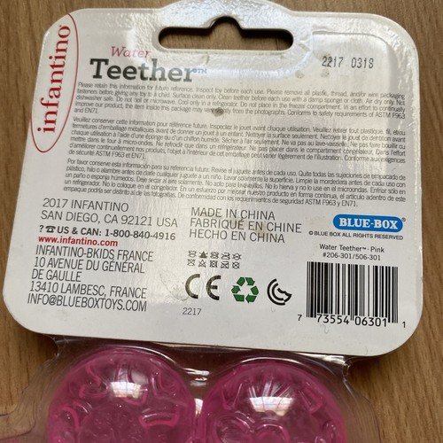 Infantino Water Teether Ring Pink for baby ages 0-36 Months BPA free - Picture 4 of 4