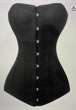 Charmian Women's 26 Steel Boned Cotton Long Torso Hourglass Body Shaper Corset M
