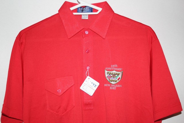 Vintage La Mode Mens Golf Polo Shirt Large Red 1997 Italian Open New Orleans | eBay