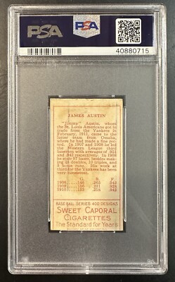1911 T205 Gold Border Jimmy Austin PSA 2 Yankees | eBay