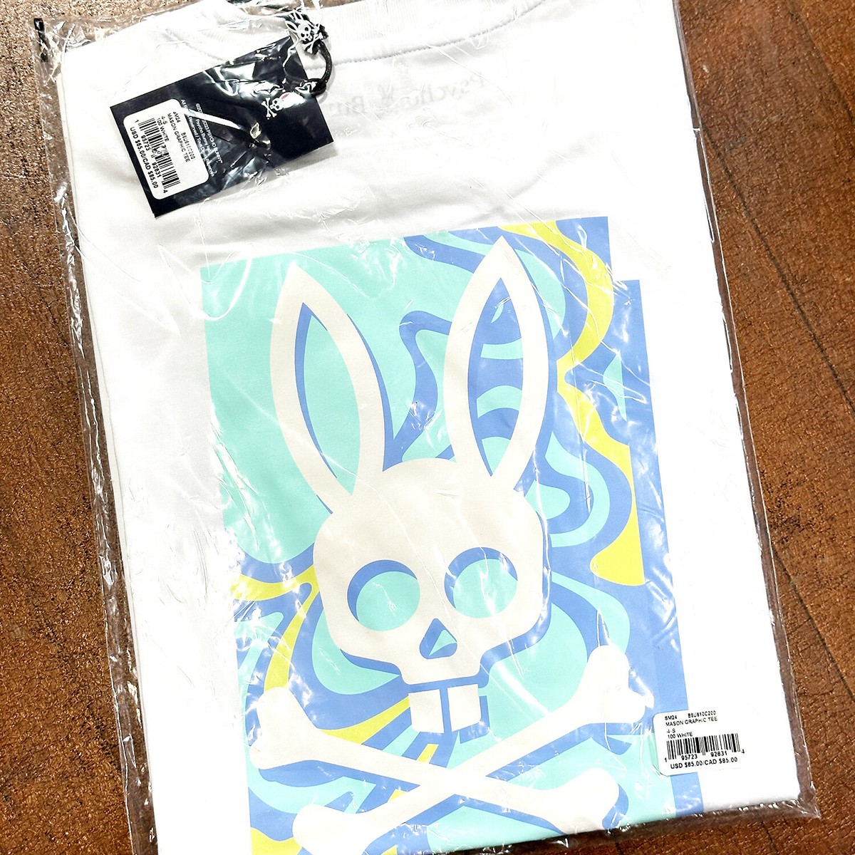 NEW* Men Psycho Bunny Mason Graphic Tee WHITE (B6U610C200