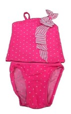 NWT Two-Piece Pink/White Polka Dot Infant/Toddler Girl's Swimsuit Size 12-18mos