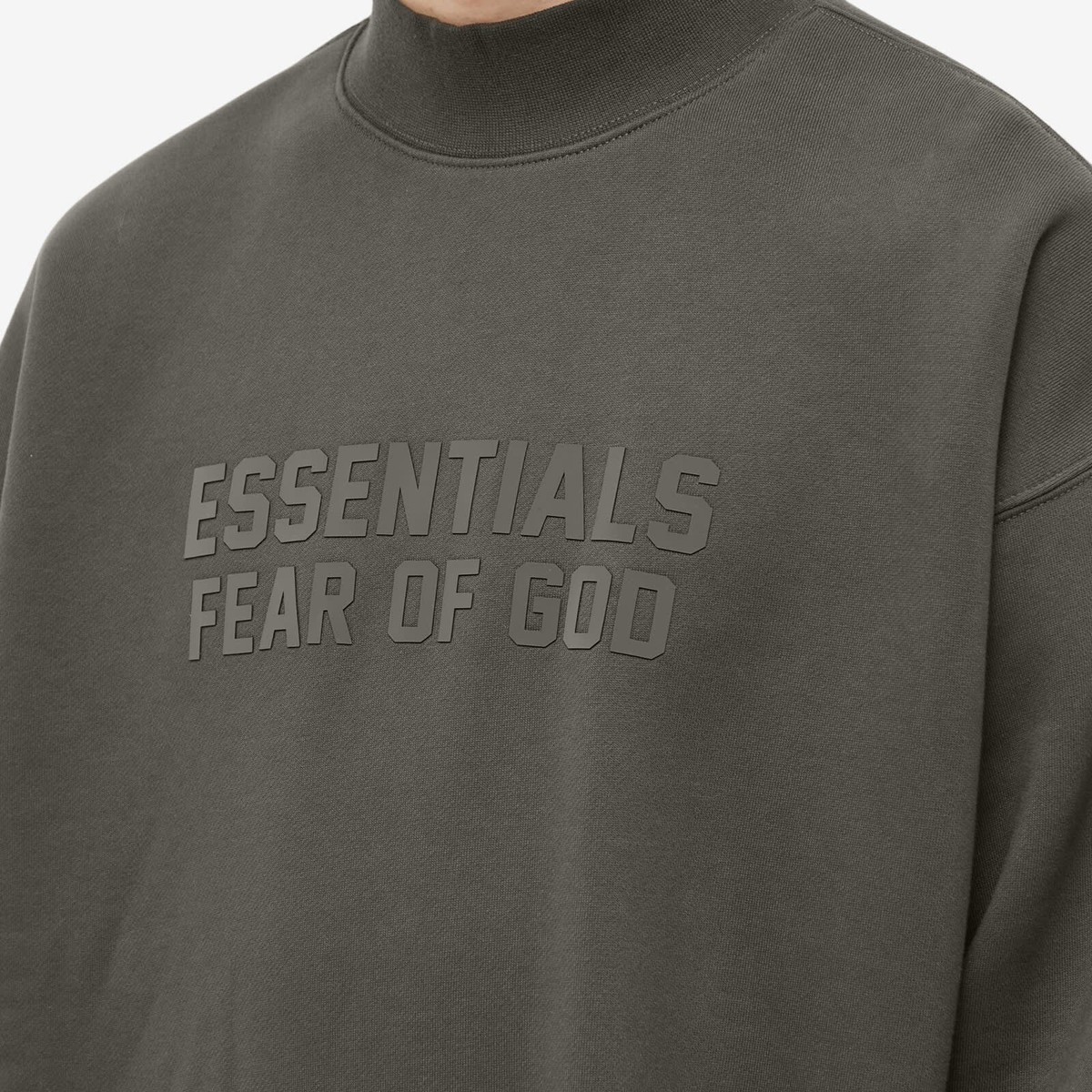 FOG Essentials Fear Of God Off Black Relaxed Crew Neck Sweatshirt 