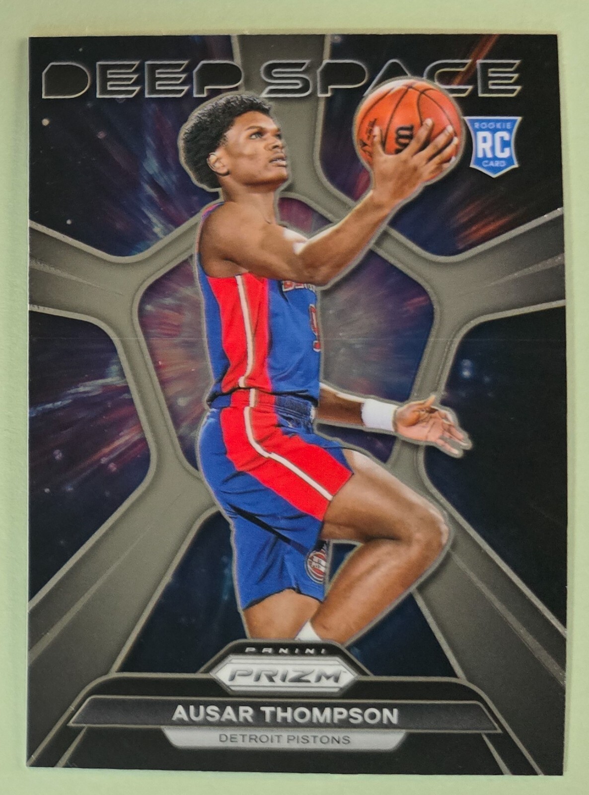 2023-24 Panini Prizm #5 Ausar Thompson Deep Space Rookie RC Detroit Pistons