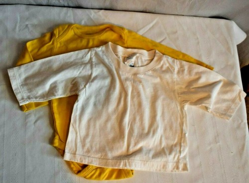 Boys 12 Month Carter's Yellow One Piece and Paper Boat White T-shirt Lot