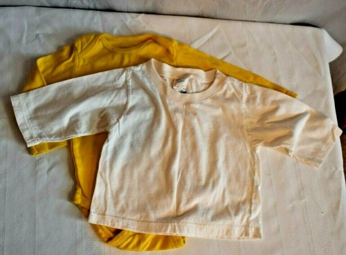 Boys 12 Month Carter's Yellow One Piece and Paper Boat White T-shirt Lot - Picture 1 of 7