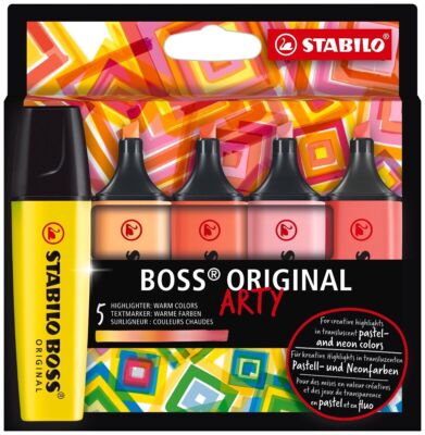 Textmarker - STABILO BOSS ORIGINAL - ARTY -  Pack - mit verschiedenen Farben
