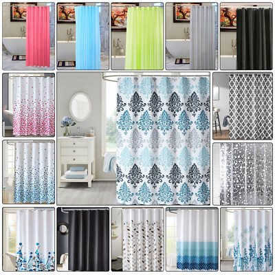 Bedruckter Badezimmer Duschvorhang Polyester Stoff Extra Breit & Lang B180 x L200CM