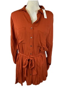 women's burnt orange dress shirt