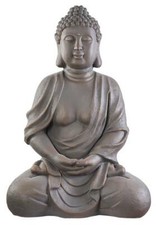 XXXL Großer Buddha 70 cm Steinoptik Garten Deko Figur Skulptur Feng Shui sitzend