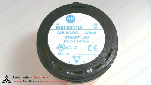 ALLEN BRADLEY 855T-B24TL5 SER C, STEADY AMBER LED STACK LIGHT, 24 V, NEW #299510 - Picture 3 of 4