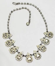 Vintage Silver Emmons Queen Hostess Imperial Rhinestone Necklace