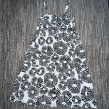 Loft Women’s Size Small Square Neck Mind Space Strappy Midi Dress Black White