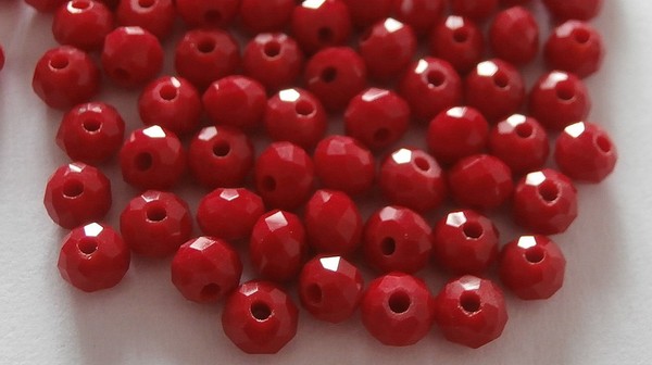 Abalorios CRISTAL rondel 4x3mm 100 unidades color rojo
