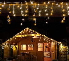 Tenda Luminosa Natale 92 LED da 3MT  Prolungabile Esterno Luce Calda + Flash