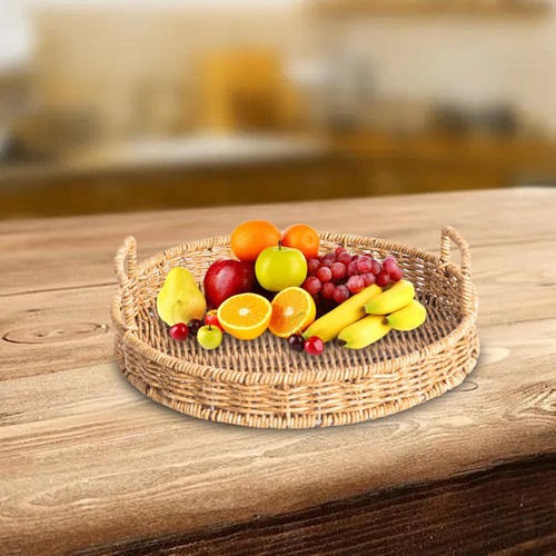 Cabilock Panier En Rotin Tressé Rond Pour Fruits Collations