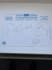 ROLF HARRIS Genuine signed Page With THE FAMOUS ROLF DOODLE ROLFAROO
