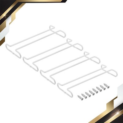4Pcs Wine Glass Rack Under Cabinet 10 Inch for 5mm Stemware Column White