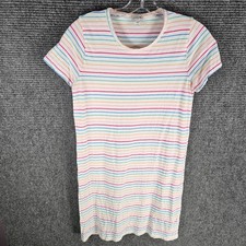 J.CREW T Shirt Dress Size XS Women's Multicolor Stripe Cotton Short Sleeve