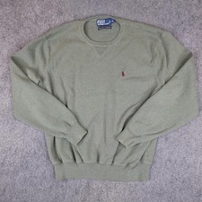Polo Ralph Lauren Sweater Mens Large Green Heather Crewneck Pullover Pony Logo