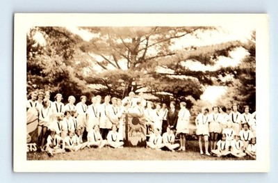 Old Vintage Photo TEEN GIRLS CAMP GROUP PICTURE TOTAL SOLAR ECLIPSE SIGN