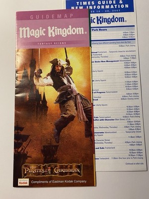 Walt Disney World 2006 Magic Kingdom Guide Map Johnny Depp Captain Jack Sparrow