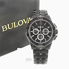 Bulova Octava Men's 98C134 Black Crystal Stainless Steel Quartz Watch 41.5MM