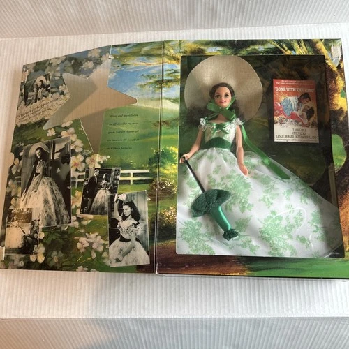Mattel 1994 Hollywood Legends Scarlett O'Hara Green & White Dress-Brand New