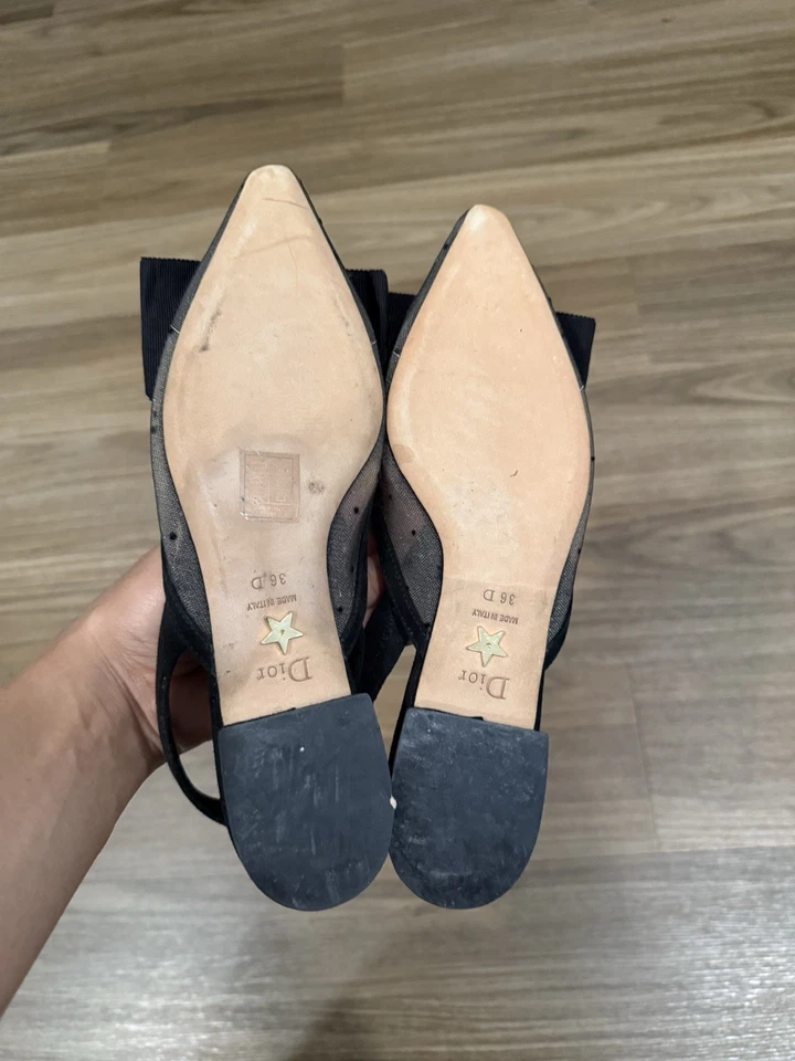 Sandalias planas Dior de malla negra J'adior con cordones punta talla EU36 US6 Foto 3 de 4
