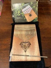 Kalimba #17 Keys, Wood Maple, Sound Hole, Beautiful Music Instrument NEW Boxed