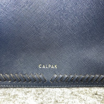 Calpak Laptop Backpack navy blue gold hardware braided trim  display picture 2