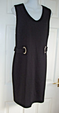 STAR JULIEN MACDONALD SMART stretch BLACK party dress lined 38" L 22" P2P SIZ 18