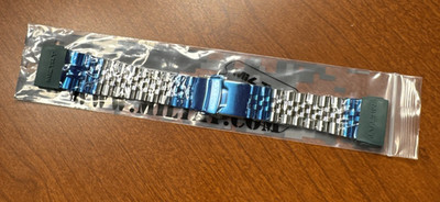 Super J MILTAT 22mm Stainless Steel Watch Band V Clasp Adjustable Jub Bracelet