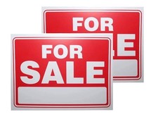 2 Pack Plastic Waterproof For Sale Signs 9x12 Inch for Yard Garage Retail