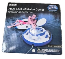 Intex Mega Chill Inflatable Floating 35in Beverage Cooler Connect n Float System