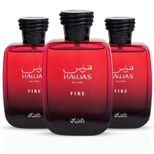 Hawas Fire for Him Eau de Parfum Spray 100ml 3.4 oz by Rasasi Pack of 3