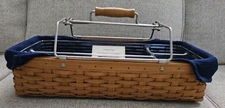 2004 Longaberger Hostess Caddy Basket w/ Metal Handles, Liner & Protector