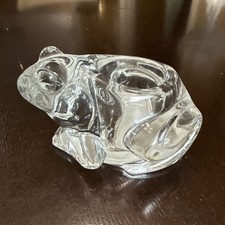 Indiana Glass Frog Votive Candle Holder Clear Made In USA Vintage
